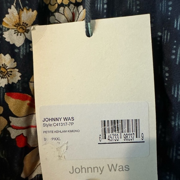 NEW Johnny Was Kehlani Kimono Womens Petite XXL Velvet Silk Boho Floral NWT - Picture 7 of 9